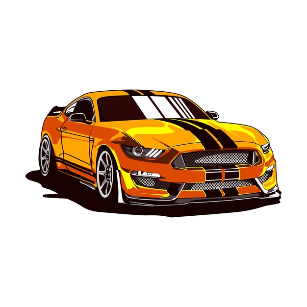 Ilustrador de acciones Vector Coche deportivo Mustang Gt