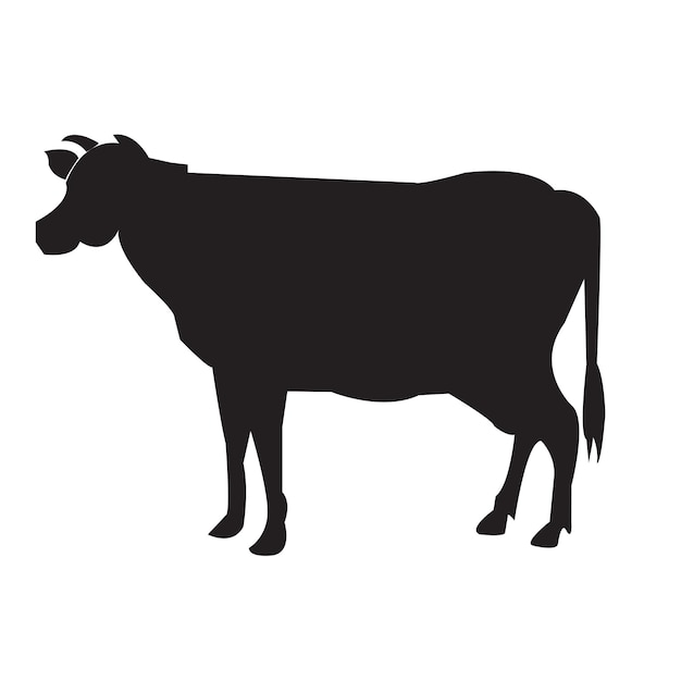 Ilustrador blanco y negro de vector de vaca