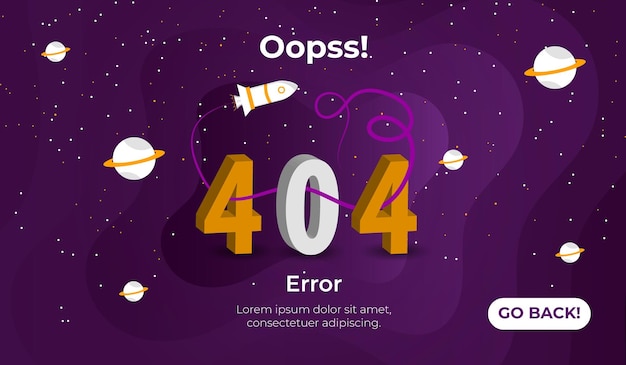 Ilustrador de diseño de error 404 Vector