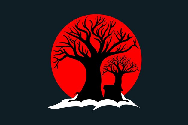 Ilustrador del diseño del logotipo de Destroy Forest Night Moon