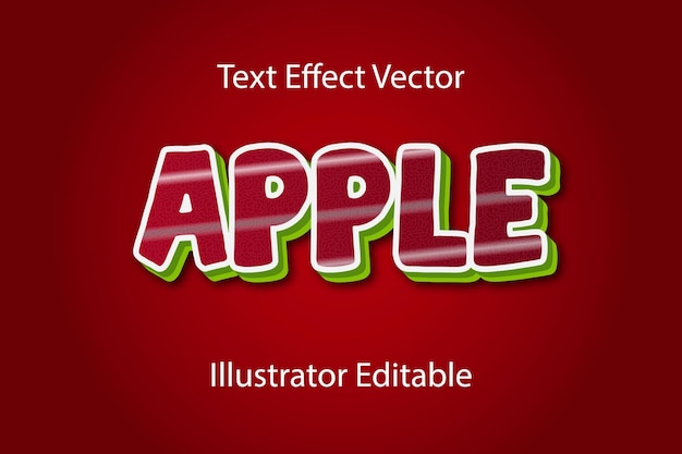 Vector ilustrador de efecto de texto de apple editable