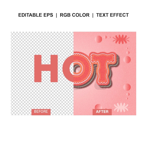 Ilustrador de efectos de texto caliente