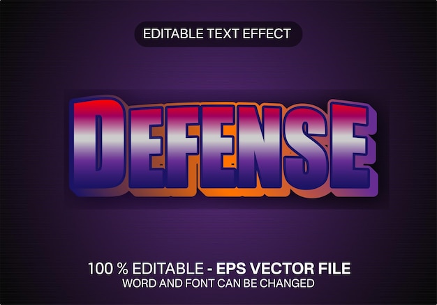 ilustrador de efectos de texto de defensa