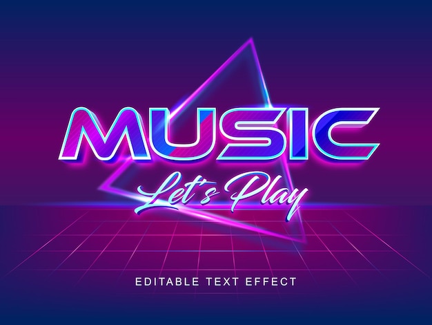 ilustrador de efectos de texto editable de música