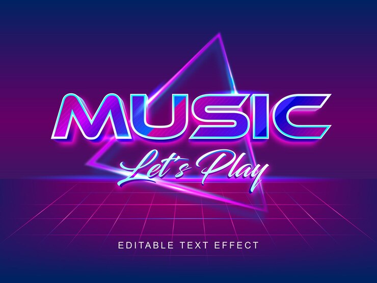 ilustrador de efectos de texto editable de música