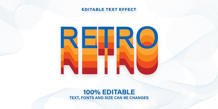 Ilustrador de efectos de texto de estilo retro