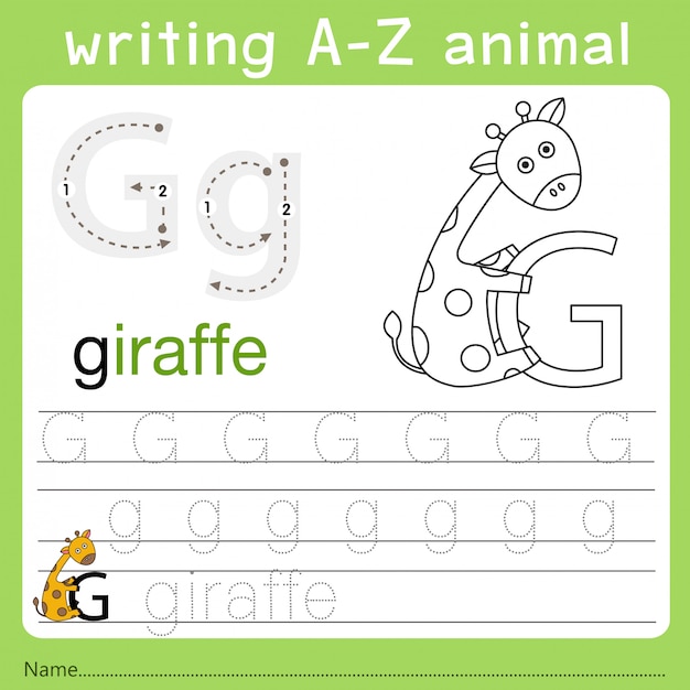 Ilustrador de escritura az animal g.