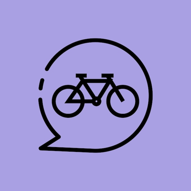 Ilustrador gratuito de iconos de burbujas de discursos cómicos de bicicletas