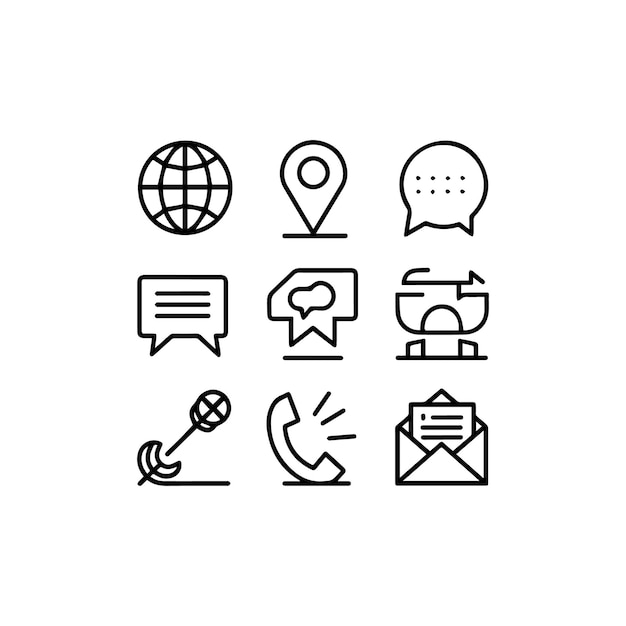 Ilustrador icono de diseño vectorial limpio y minimalista colección de diseño vector negro