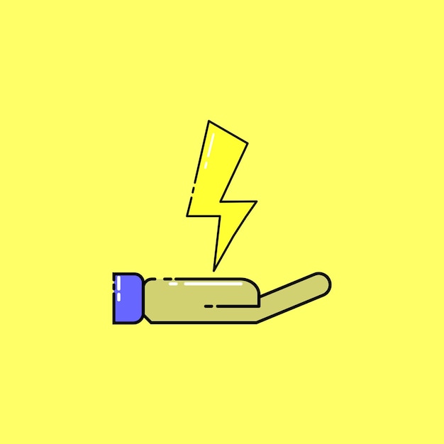 Ilustrador de iconos eléctricos flotantes gratuitos en la mano