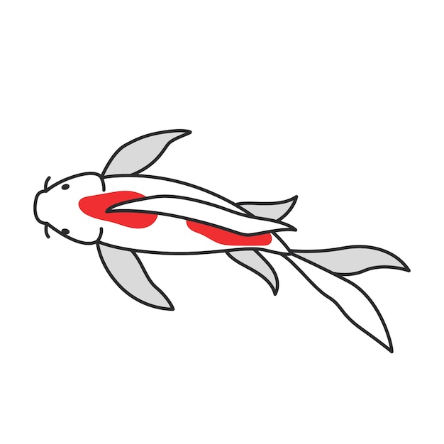 ilustrador lindo y simple de peces koi