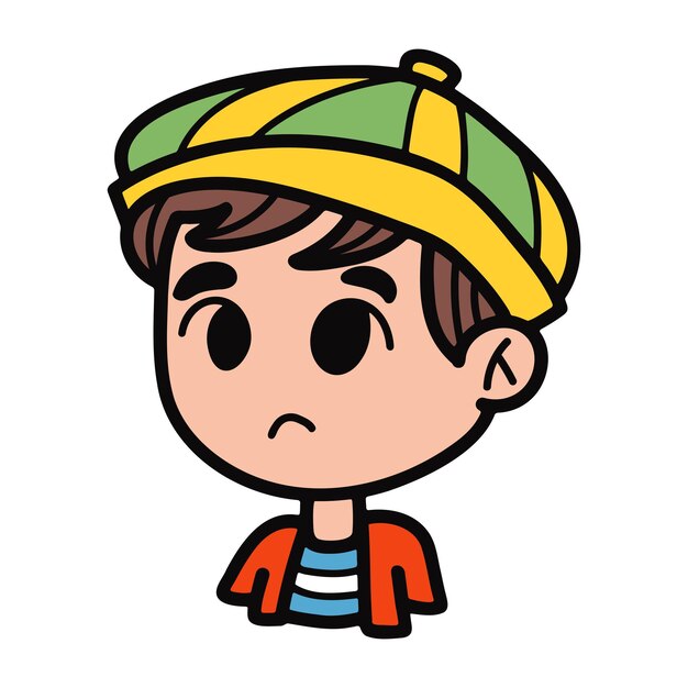 Ilustrador plano aislado de personaje de niño joven