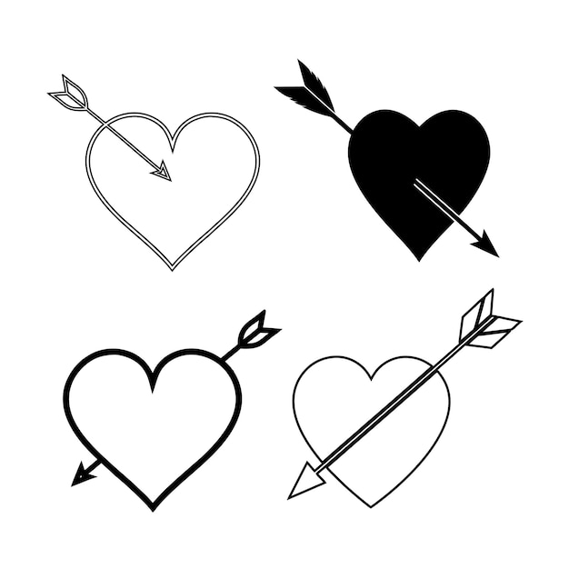 Ilustrador de siluetas de vectores de amor
