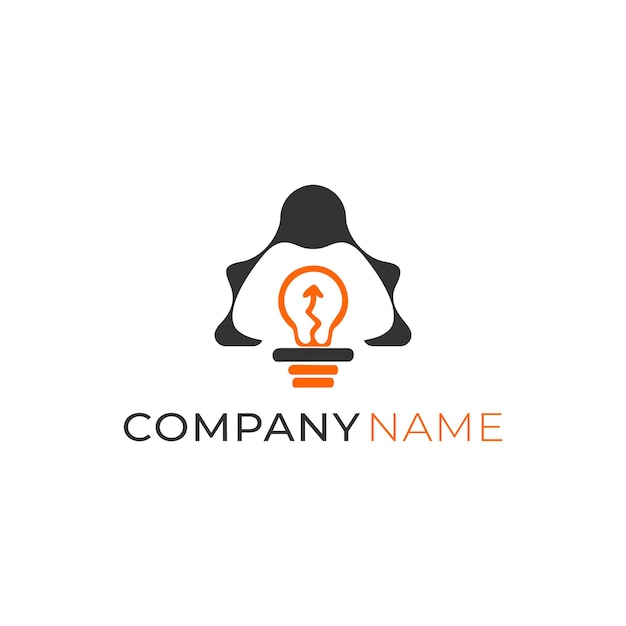 Ilustrador de vector de diseño de logotipo de bombilla creativa