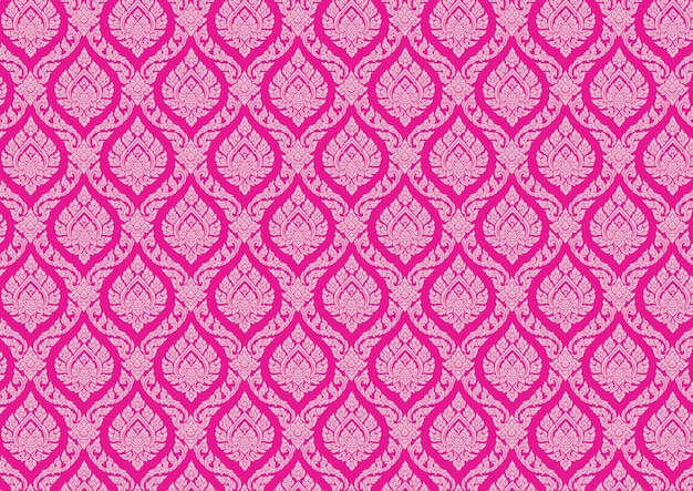 Ilustrador de vector rosa vintage patrón tailandés