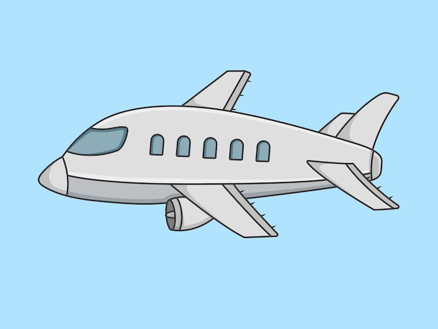 Ilustrador vectorial de dibujos animados de aviones grises