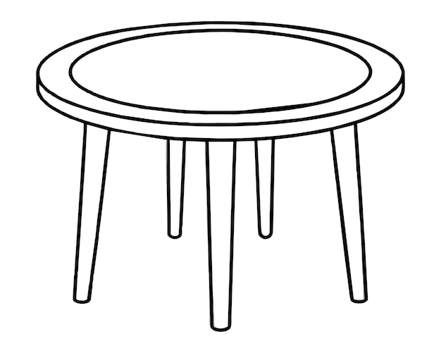 Ilustrador vectorial de mesa de café de madera