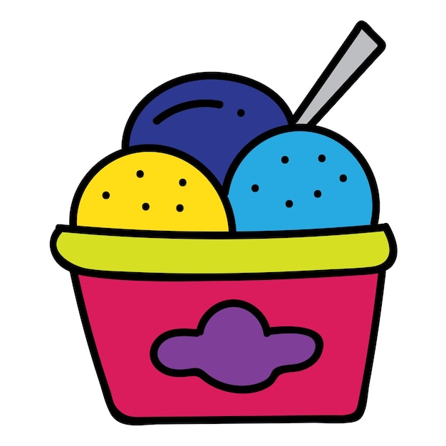 Ilustrador vectorial de tazones de helado