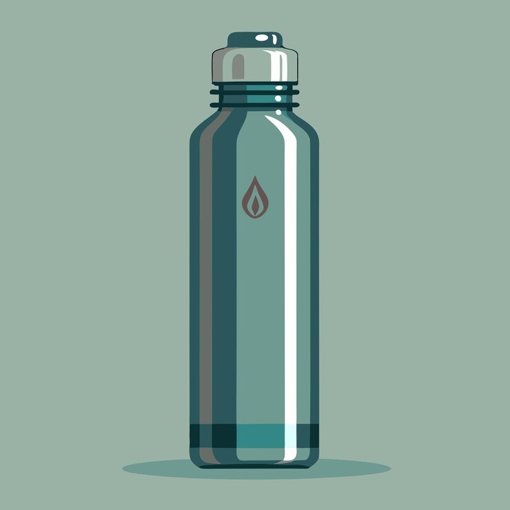 Vector ilustrar una botella de agua reutilizable hecha de acero inoxidable