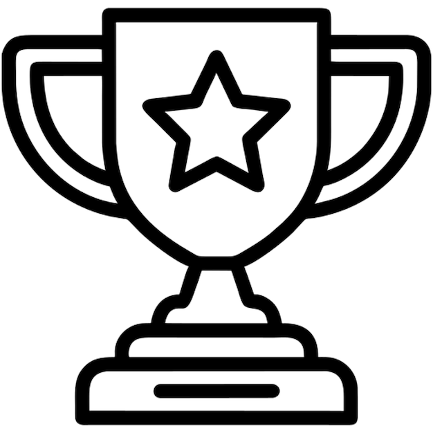 ilustrar un icono de trofeo para representar los logros educativos y el icono de excelencia
