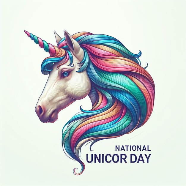 Ilustrar el post del Día Nacional del Unicornio de Vector para las redes sociales