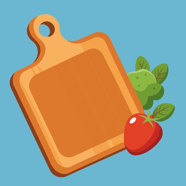 Ilustrar una tabla de cortar de madera con un acabado natural