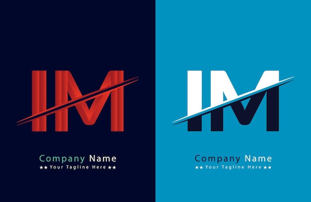 Im letra logotipo colorido en el círculo Ilustración del logotipo vectorial
