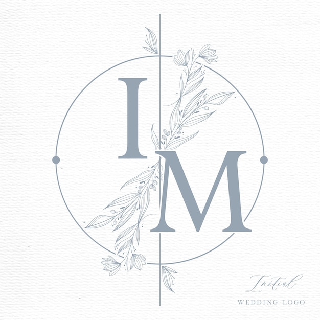 IM Monograma inicial del logotipo de la boda