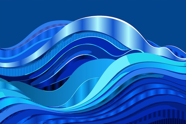 una imagen abstracta azul y plateada de una ola con las palabras quot azul quot en la parte inferior