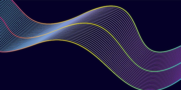 una imagen abstracta colorida de líneas de onda azules y amarillas