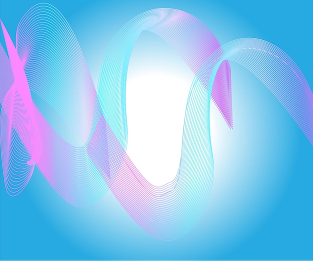 una imagen abstracta colorida de una ola con un fondo azul con un remolino rosa y azul