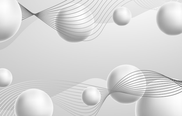 imagen abstracta de una esfera blanca y gris con líneas y puntos