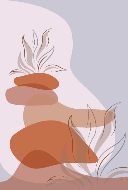 Imagen abstracta de fondo vectorial que combina varios puntos y un elemento distinguible en forma de arbusto u hojas Concept Art EPS 10