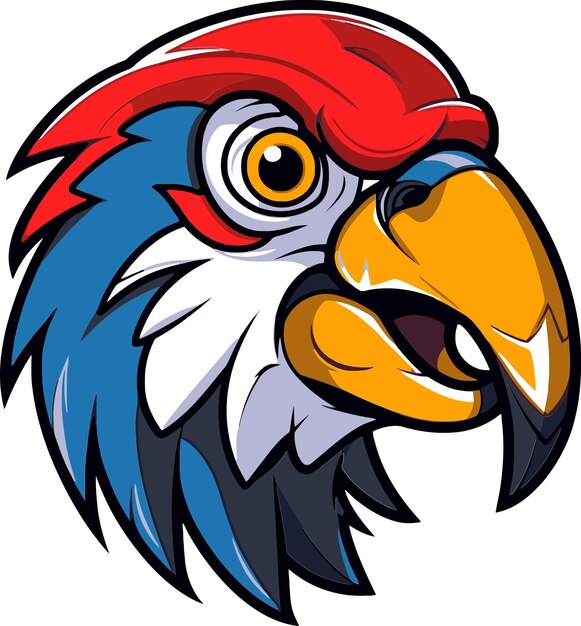 una imagen de un águila calva con un sombrero rojo