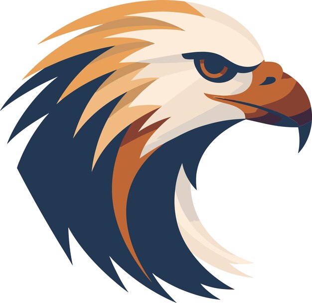 una imagen de un águila con un diseño azul y naranja
