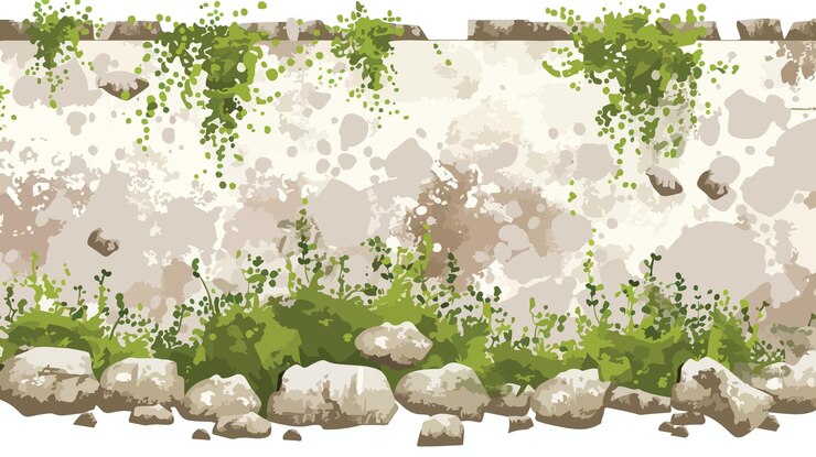 Vector imagen aislada de moho y hongos en pared de estilo vectorial plano