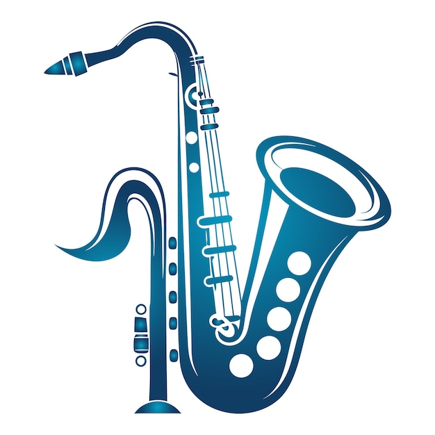 Imagen de archivo del icono del saxofón azul