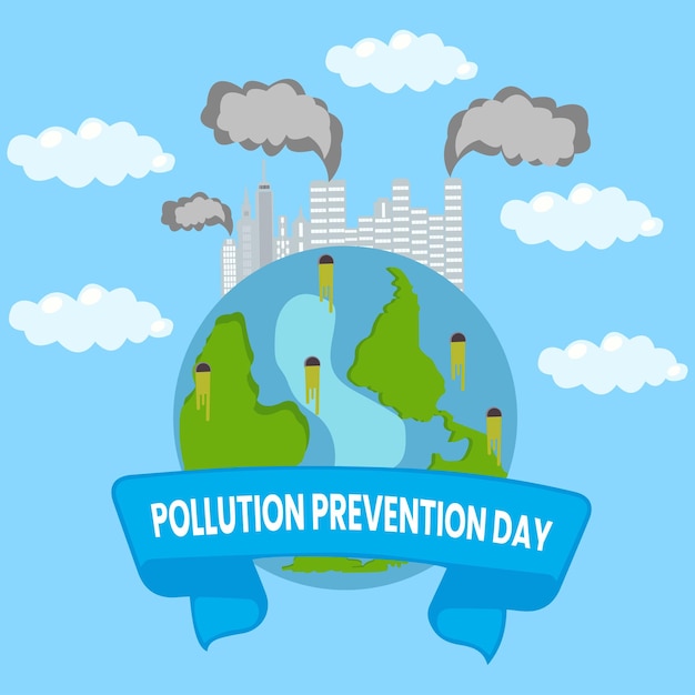 Imagen de arte del día nacional de prevención de la contaminación del diseño creativo
