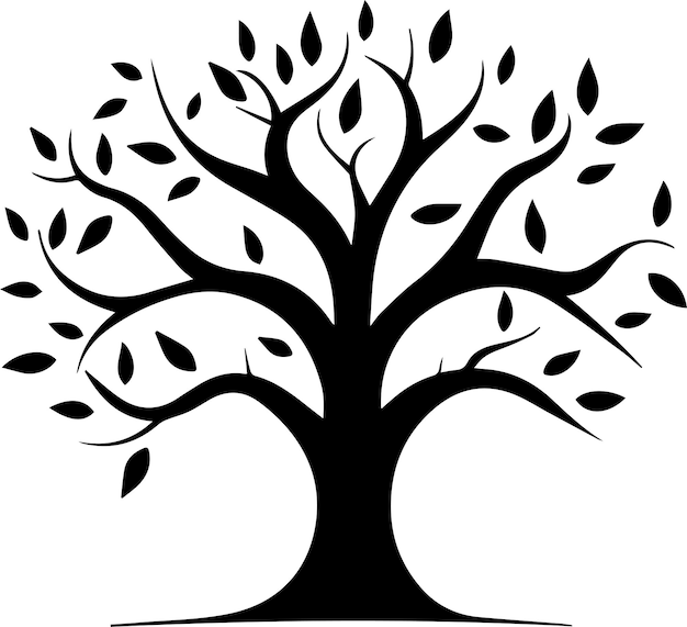 Imagen de arte vectorial de árbol de silueta