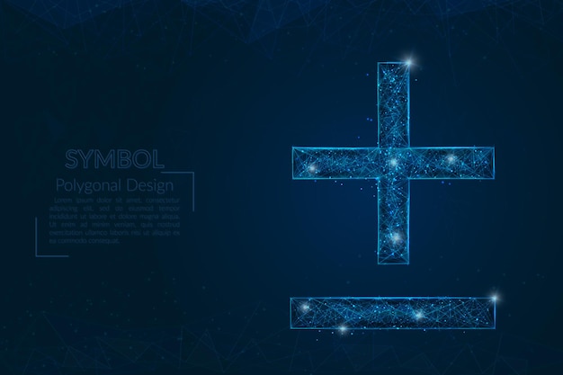 Imagen azul aislada abstracta de signos matemáticos La ilustración poligonal parece estrellas en el cielo nocturno negro en espacio o fragmentos de vidrio voladores Diseño digital para sitios web internet