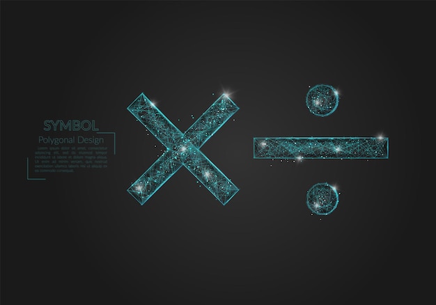 Imagen azul aislada abstracta de signos matemáticos La ilustración poligonal parece estrellas en el cielo nocturno negro en espacio o fragmentos de vidrio voladores Diseño digital para sitios web internet