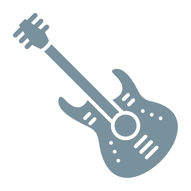 Vector una imagen azul y blanca de una guitarra con la palabra a en ella