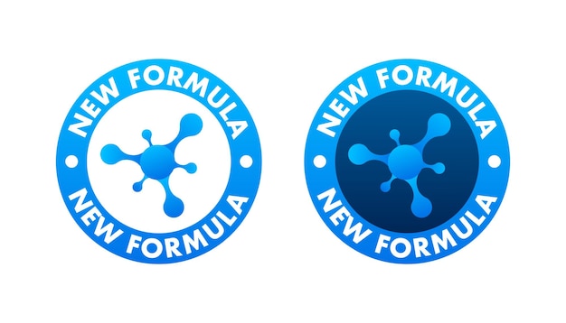 Imagen azul Nueva fórmula circular futurista pictograma celular molecular con icono aislado en blanco