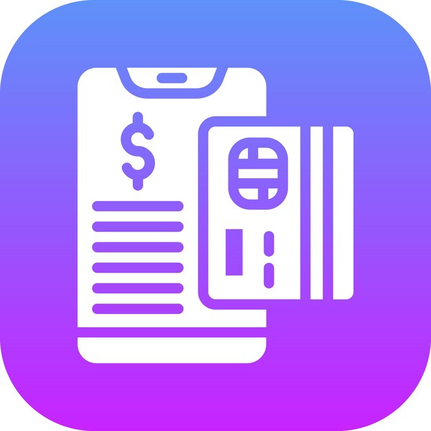 una imagen azul y púrpura de un teléfono con un signo de dólar en él