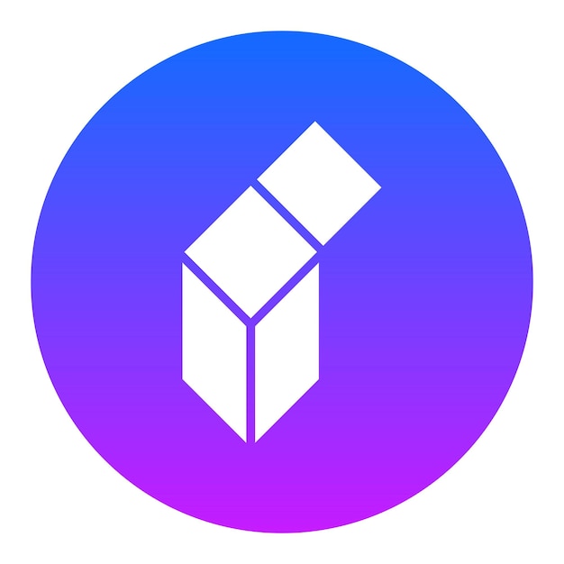 una imagen azul y rosa de una caja con un fondo azul y rosa