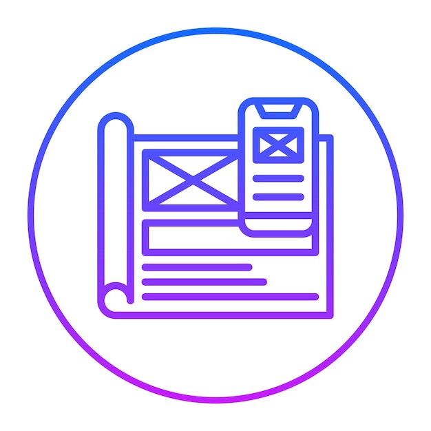 una imagen azul y rosa de un correo con un círculo azul y rosa