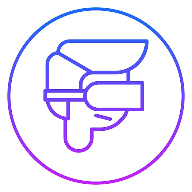 una imagen azul y rosa de un dispositivo de realidad virtual