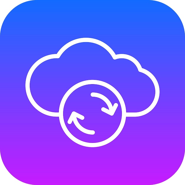 una imagen azul y rosa de una nube con una flecha apuntando a la derecha