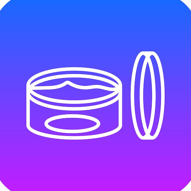 una imagen azul y rosa de un recipiente de crema