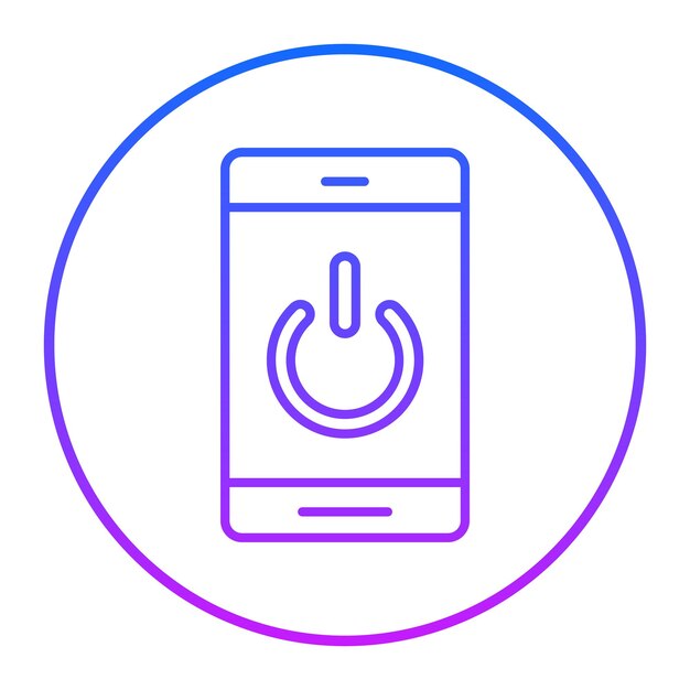 una imagen azul y rosa de un teléfono celular con un círculo azul alrededor de la parte superior